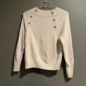 J Crew Lambs Wool Blend Ivory Sweater Size Medium